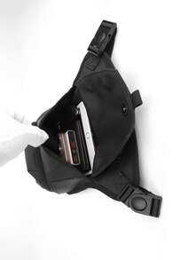 Men's Fashion Casual Waist & Leg Bag - Black - View 4