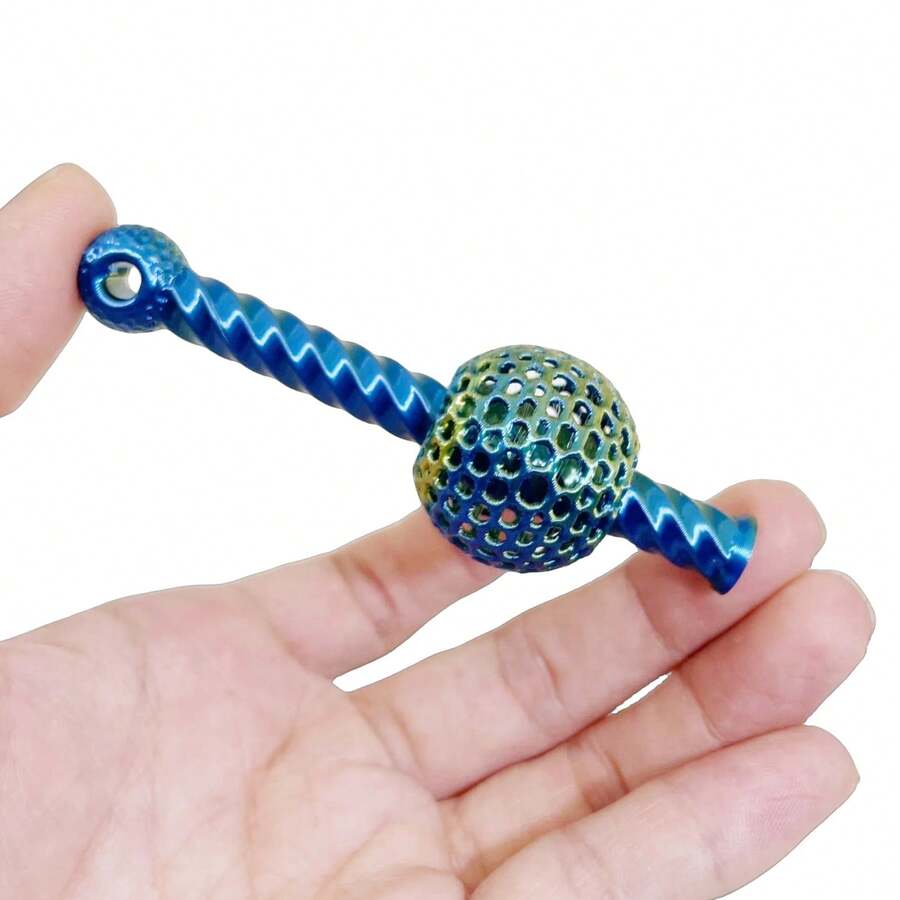 1个3D打印扭扭旋转球，创意设计，多种颜色可选，减压玩具，成人感官球。新颖的桌面装饰品，背包配件。适合作为节日装饰品、派对礼物、办公礼品或送给亲朋好友的趣味小玩意（颜色因3D打印角度而异）。