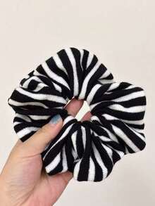 Women's Striped Polyester Hair Scrunchies, Soft Elastic Hair Tie, Hair Accessories, Daily & Summer Use, Perfect Gifts For Women Ponytail Holders Hair Elastics Hair Rubber Bands Hair Rope For Outdoor Activities, Vacation, Travel, Outfit Accessories, And Gifting,Festival,Party - Multicolor - View 8
