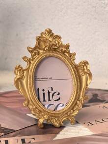 1pc Vintage Photo Frame, Mini Golden European Retro Embossed Picture Display Stand, Suitable For Home Decor, Gifts, Birthday Celebrations, Graduation Memorials And Other Occasions - 1PC - View 10