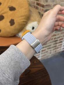 1条可调节时尚编织磁吸表带，兼容 42mm、38mm、40mm、41mm、44mm、45mm、46mm、49mm直径，时尚智能手表替换表带，适用于Ultra2、Ultra SE2、SE 11、10、9、8、7、6、5、4、3、2、1系列，男女通用 - 冷海藍 - 查看 6