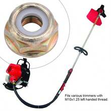 6个用于割草机/修边机的反向螺纹金属螺母，M10 x 1.25粗牙螺距，锌合金螺丝 - 反螺帽 - 查看 5