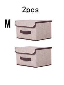 1/2pcs Foldable Fabric Storage Box With Lid Dust-Proof Storage Bin Large Capacity Clothes Organizer Box Stackable Wardrobe Organizer Box Seasonal Clothes Underwear Socks Toys Miscellaneous Items Sorting Storage Box Bedroom Wardrobe Dormitory Home Storage Basket. One Foldable Stackable Large Capacity Bedroom Kitchen Toy Storage Basket - Multicolor - View 39