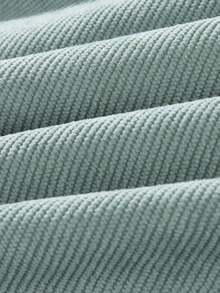 Celana Pendek Corduroy Bertekstur Minimalis Longgar di Atas Lutut, Celana Pendek Kasual Serbaguna untuk Pria - Mint Green - View 8