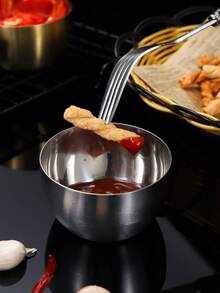 1 chiếc chén đựng nước sốt bằng thép không gỉ kiểu Hàn Quốc, chén chấm salad cà chua. - Nhiều màu - Xem 4
