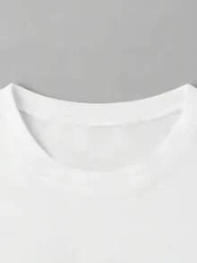 Camiseta de manga corta para mujer con estampado de moda, holgada, casual, combinable con todo, para verano. - Negro - Ver 9