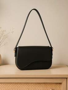 Women's Shoulder Bag With Buckle Design, Stylish And Elegant. - 黑色 - 查看 3