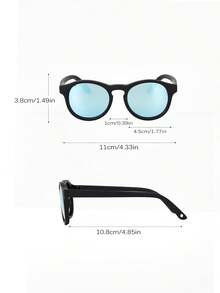 1pc Baby Anti-Fly Glasses, Protective Eyewear For Infants 0-2 Years Old, Fashionable Fashion Glasses With TPEE Soft Frame, Comfortable UV400 Protection, Cute Decorative Casual Simple Sunshade - Colorful Trumpet - View 4