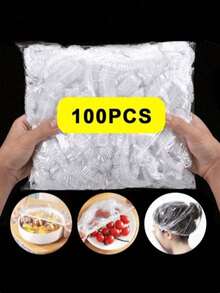 50/100/200/300/500pcs Reusable Elastic Food Storage Covers - Transparent Stretchable Plastic Food Wrap, Suitable For Leftovers, Fruits And Vegetables - Suitable For Kitchen, Refrigerator And Countertop Storage, Also Suitable For Wedding Decor, Christmas Decor, Birthday Decor - Multicolor - View 13
