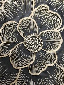 1pc/4pcs/6pcs/8pcs Black Minimalist PVC Waterproof Floral Placemats,Easy Clean, Washable, Wipe Clean, Non-Slip, Heat Resistant, For Room Decor, Dining Table Decor, Home Decor, Suitable For Holiday,Birthday,Party, Wedding And Dinner - Black - View 11