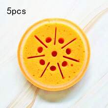 1/5片装水果图案加厚海绵百洁布，多用途清洁海绵，适用于洗碗，双面百洁布有效去除污渍，采用柔软耐用材料制成。 - 水果海綿 - 查看 14