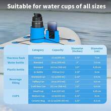 Paddle Board & Kayak Cup Holder With Phone Mount, 2-In-1 SUP Drink Holder For Bottles & Cups, Stable Paddleboard Accessory For Surfboards, Canoes, Kayaks & Boats (Blue) - Blue - View 5