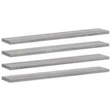 vidaXL Wandregale 4 Stk. Grau Sonoma 60x10x1,5 Cm Holzwerkstoff - Grey - View 2
