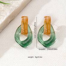 French-Style Vintage Resin Earrings, New  Fashion With An Elegant Design, Suitable For Women To Wear At Weddings And Parties - 棕色 - 查看 7