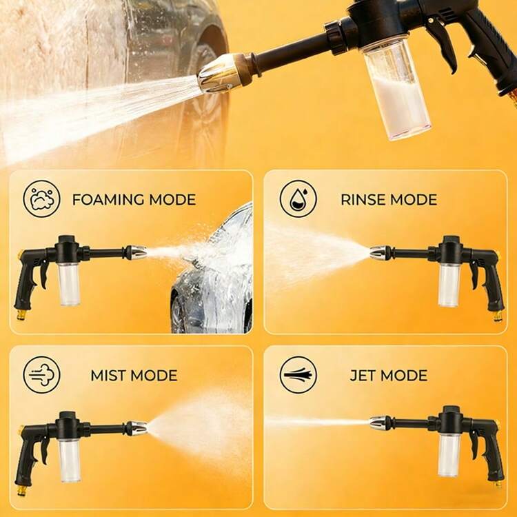 1 Máy phun bọt áp lực cao Lightning | Súng phun bọt rửa xe áp lực cao cầm tay với tay cầm dài, lực phun mạnh gấp 2 lần, dễ sử dụng cho phụ nữ/người lớn tuổi, lý tưởng để rửa xe, tưới hoa, lau chùi và bơm lốp | Bình tưới cây - A - Xem 5