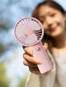 1pc Mini Battery Powered Portable Handheld Fan, Neutral Solid Color Lightweight Personal Cooling Fan, Batteries Not Included, Stable Airflow, Suitable For Summer, Bridesmaids, Mother's Day, Graduation Gifts - For Office, Outdoor Travel, Beach Vacation - Decor For Spring/Summer Room/Bedroom/Kitchen,Festival,Camping - Multicolor - View 5