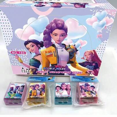 Hasbro Bộ văn phòng phẩm nhóm nhạc nữ K/POP phù thủy, gọt bút chì, hộp đựng bút chì, gọt bút chì, văn phòng phẩm dành cho học sinh.