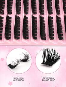 160片100D浓密蓬松睫毛簇，C型卷翘，单根DIY居家嫁接，柔软自然，纤长纤长。 - D - 查看 3