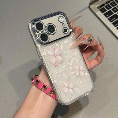 2026 New Luxury Rhinestone Shiny Lens Protector, 3D Cute Pearl, Big KT Cat, Full Diamond Skirt, Heart, Bow, Pearl Edge, Phone Case, Pearl Bracelet, Luxury Fashion, Compatible With IPhone 17 Pro Max, 17 Pro, 17 Air, 17, 16, 15, 14, 13, 12 Pro Max, 11 Shockproof Phone Case, Adorable Protective Back Cover