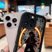 Figura oscura de  con brillo naranja.funda de teléfono Fundas compatibles con ,Apple,VIVO,OPPO,,, y Honor.Fabricadas en silicona TPU,ofrecen protección contra golpes y caídas. - Negro - Ver 4