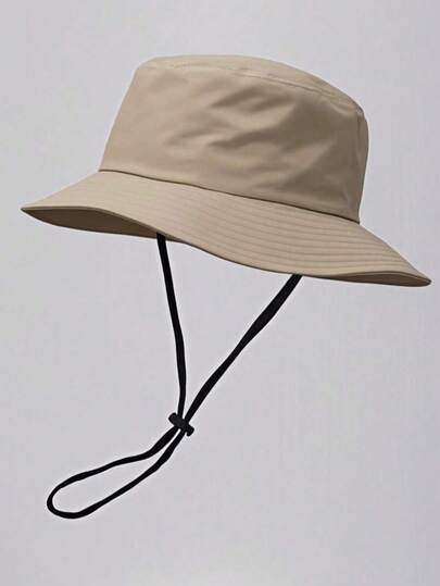 1pc Unisex Solid Color Bucket Hat, Fashionable Outdoor Hat For Men And Women, Foldable Summer Travel Beach Sun Protection Wind Resistant Hat, Suitable For Outdoor, Hiking, Fishing