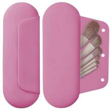 Estuche para Brochas de Maquillaje de SiliconaSoporte para Brochas de Maquillaje Magnético Cierre Magnético Mejorado Soporte de viaje Portátil Impermeable para Brochas - Morado - Ver 8
