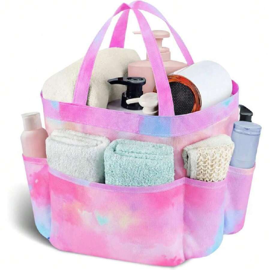 Mesh Shower Caddy Portable, Quick Dry Hanging Shower Tote Bag For College Dorm Room Essentials, Large Capacity Caddy Dorm For Bathroom Gym Swimming,45125192 - Pink - View 1
