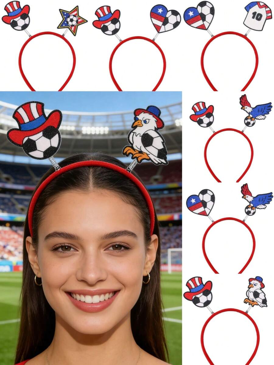1pc World Cup Headband, Fan Cheering Accessory,Suitable For Sports Events, Parties, Portable And Easy To Wear, Essential Cheering Accessory For Football Matches - Multicolor - View 1