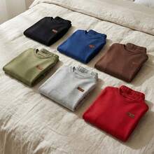Baby Boy's 6-Piece Minimalist Fleece Set (3 Shirts And 3 Pants) Long Sleeve Winter Clothes Plain - 極簡主義者 - 查看 4