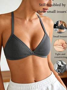3 chiếc áo ống không đường may gợi cảm cho nữ, áo ngực cúp tam giác cổ chữ V sâu, áo vest bralette lưng chéo đẹp, nội y nữ cho mùa tựu trường - Nhiều màu - Xem 4