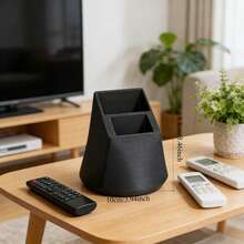 双槽遥控器收纳架 - 实用桌面整理器，适用于电视、空调、台灯遥控器和办公用品，可容纳 2 个遥控器，无需电源 - 彩色 - 查看 10