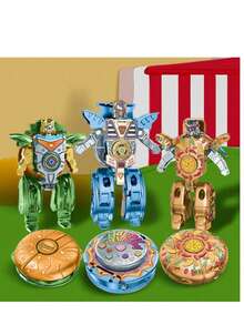 1pc Robot Hamburger Toy, Mechanical Hand Finger Rotating Stress Relief Toy - Multicolor - View 3