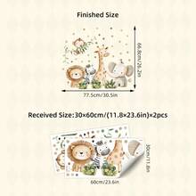 BRUP Bộ 1/2/6/9 tranh dán tường phòng trẻ em – Hình động vật vui nhộn (Ngựa vằn, Sư tử, Hổ, Gấu trúc, Hươu cao cổ, Voi) – Hình dán hoạt hình có thể tháo rời cho phòng trẻ sơ sinh, phòng ngủ, phòng chơi – Tranh dán tường giáo dục dễ thương - Nhiều màu - Xem 11