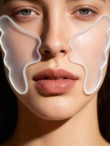 2pcs Silicone , Self-Adhesive Anti-Aging Transparent Face Patches For Nasolabial Folds - Clear - View 3