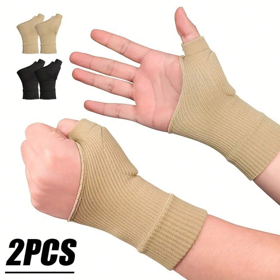 2pcs Wrist Wraps, Thumb Support Strap, Sports Compression Gloves, Wrist Support, Suitable For Outdoor Sports And Daily Wear, Provide Wrist Support - Multicolor - View 1
