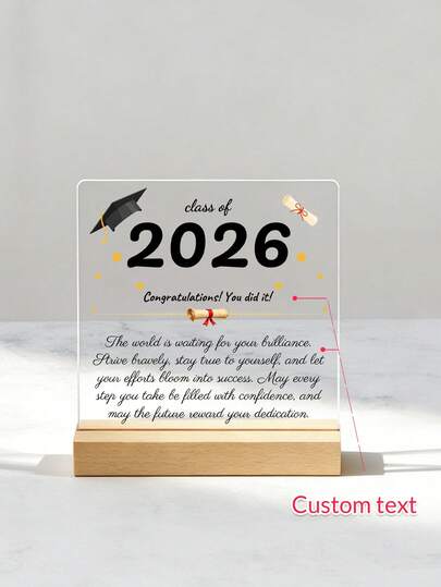 Móc khóa trang trí bằng acrylic khắc chữ động viên theo yêu cầu, đế gỗ, quà tặng kỷ niệm bằng acrylic cá nhân hóa, móc khóa tùy chỉnh mùa tốt nghiệp, quà tặng kỷ niệm, quà tặng cặp đôi, trang trí nhà cửa, có thể tái sử dụng, dễ thương, chất lượng cao, quà sinh nhật, quà kỷ niệm ngày cưới, quà tốt nghiệp, quà Ngày của Mẹ, quà Ngày của Cha