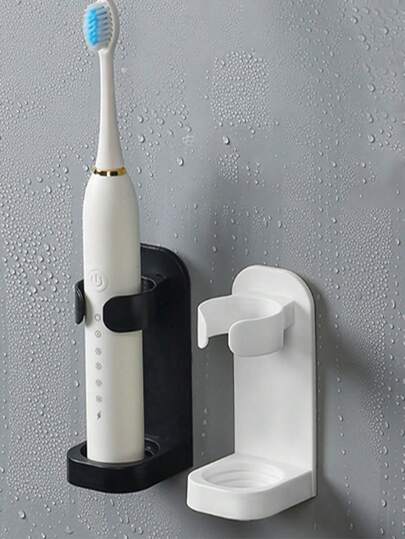 2pcs Electric Toothbrush Wall Mount Holder, Suitable For Home Storage, Toothbrush Holder, Toothbrush And Razor Holder