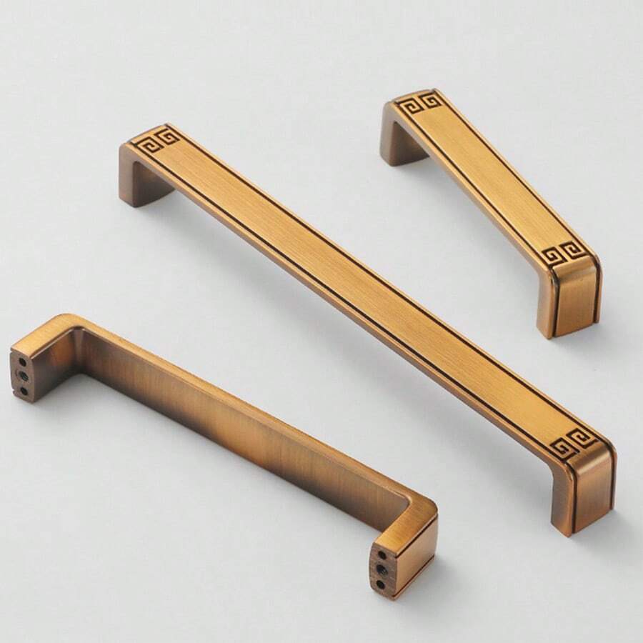 Bộ 6 tay nắm đồ nội thất kiểu Trung Quốc, núm cửa tủ, tay nắm ngăn kéo. - 6 màu nâu - Xem 1