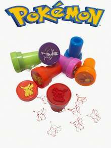 pokemon 12 piezas de nuevos sellos de recompensa de Pokémon, diseño creativo de alta calidad, patrones redondos de dibujos animados lindos - Multicolor - Ver 2