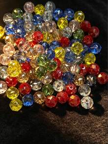 每袋 50/100 顆 8mm 刻面玻璃花朵珠，DIY 手工配件，適用於手鍊、項鍊、耳環，母親節與開齋節理想禮物 - 花球 - 查看 5