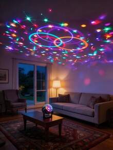 Compact & Exquisite RGB Smart Color Changing Disco Ball Projector Lamp, USB Powered Disco Lighting Decoration, Dancing Lamp, Christmas Decor, Starry Projector, Dynamic DJ Lighting With Remote Control For Indoor Party, Wedding, Game Room, Bedroom, KTV, Disco Hall, Home Gathering - Multi-color light - View 6