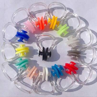 10 piezas/paquete Pinza nasal de silicona antivaho de color aleatorio, esencial para la playa, accesorio para la piscina
