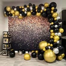 15/35/45pcs Black, Silver, Gold 10-Inch Latex Balloons, Suitable For Birthday, Wedding, Shower And Party Decorations - Durable Latex, Celebration Balloon Decor - 查看 6
