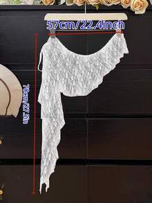 女士蕾丝边饰不对称下摆抽绳多层半身裙 - 彩色 - 查看 8