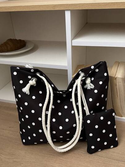 2个装女士纯色刺绣时尚大容量单肩手提包，休闲斜挎包，适合携带平板电脑、钱包、化妆品，是办公、购物、旅行、摄影的理想之选，也是送给女朋友、妈妈、女儿的绝佳礼物。