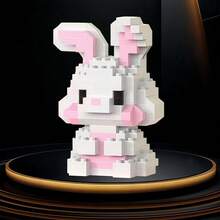 可愛動物微粒積木系列，ABS樹脂材質，包含：牛、無尾熊、起司貓、兔子、無尾熊、豬、大象等可愛動物造型。兒童堆疊積木玩具套組，3D組裝積木，柔軟紓壓小飾品，創意DIY教育手工禮物，培養兒童精細動作技能與手眼協調，提升專注力與耐心。生日禮物，女孩禮物 - 彩色 - 查看 14