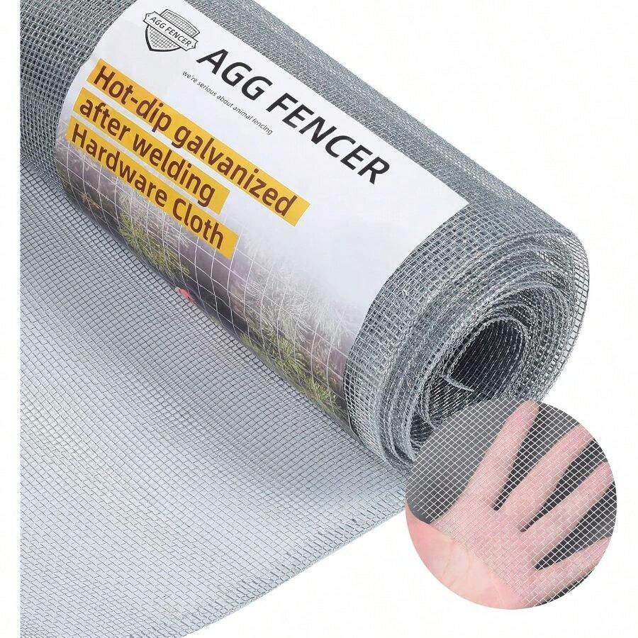 16inx 10ft Hardware Cloth 1/8 Inch 27Ga Hot Dipped Galvanized After Welding, Wire Fence, Welded Metal Fencing Roll Mesh Screen Garden Plant Poultry Animal Netting Cage - 16in X 10ft - View 1