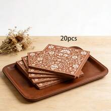 Terracotta Folk Floral Disposable Cocktail Dinner Napkins,20pcs/40pcs/60pcs,2-Ply Boho Mexican Floral Print Luncheon Napkins, Mexican Terracotta Clay Pottery Hand Towels Mexican Pottery Guest Napkins For Carnival Party Supplies - View 8