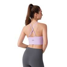 Alo Yoga Crossback Sports Bra For Women, Fitness Yoga Vest, Light Purple - 查看 2
