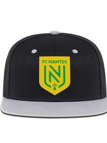 FC Nantes Outdoor Activities, Vacation Shopping, Casual Two-Color Hip-Hop Hat - 黑色 - 查看 1